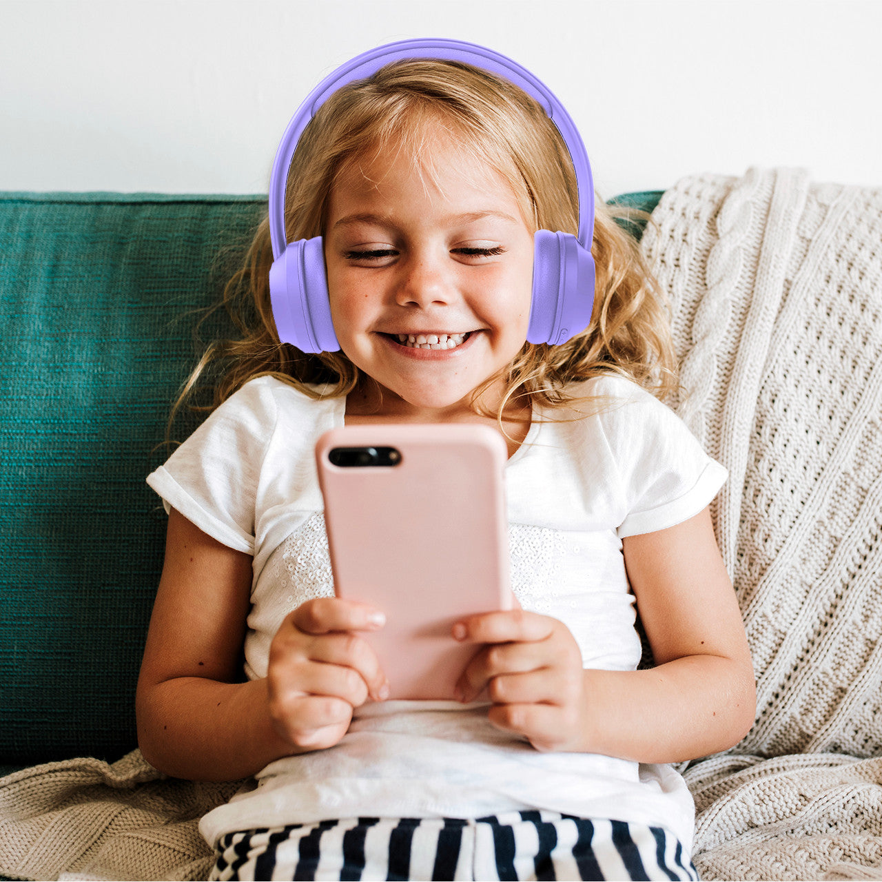 Laser Volume-Limited ANC Kids Wireless Headphones – Lila - Electronics > Headphones and Earphones > Over Ear Headphones