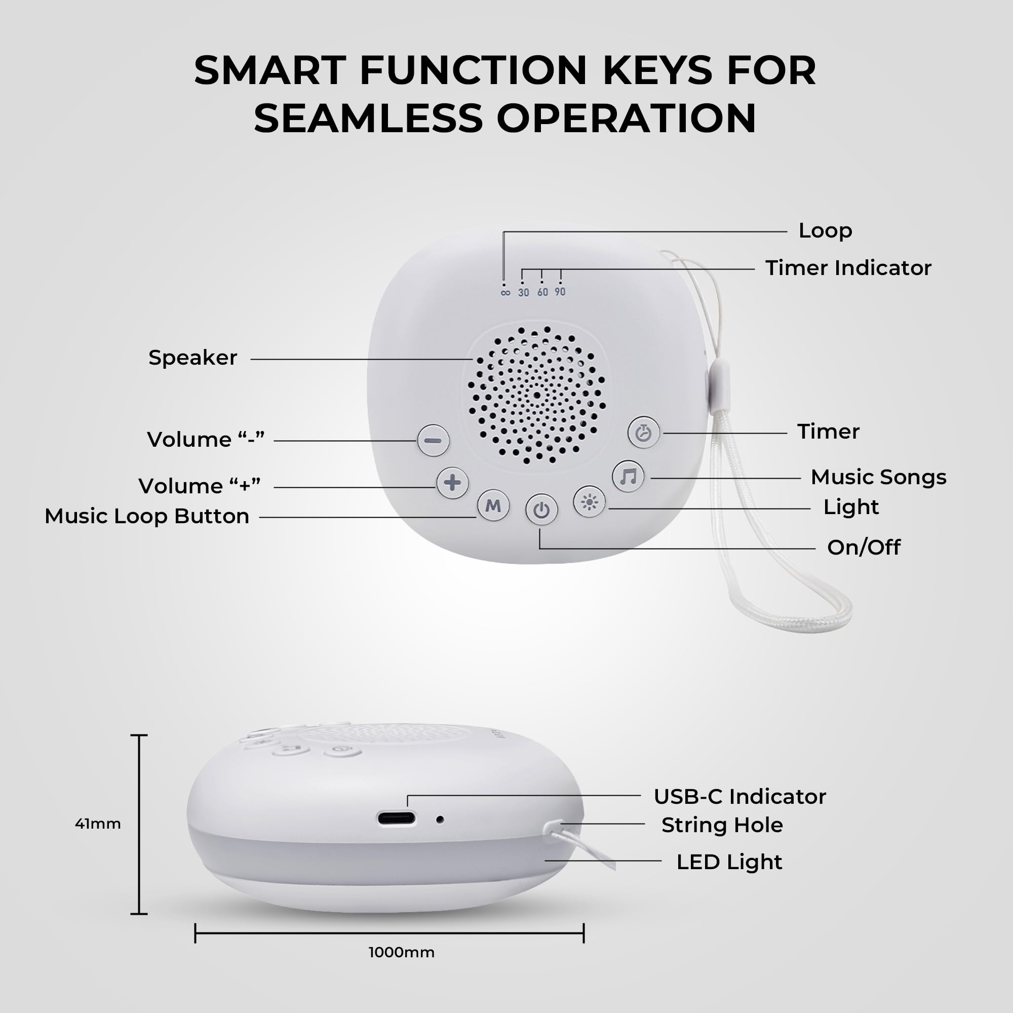 White Noise Machine for Emotional Regulation & Sleep Routines Portable Sensory Sound Support Device - Health & Beauty > Health & Wellbeing > Monitoring & Testing