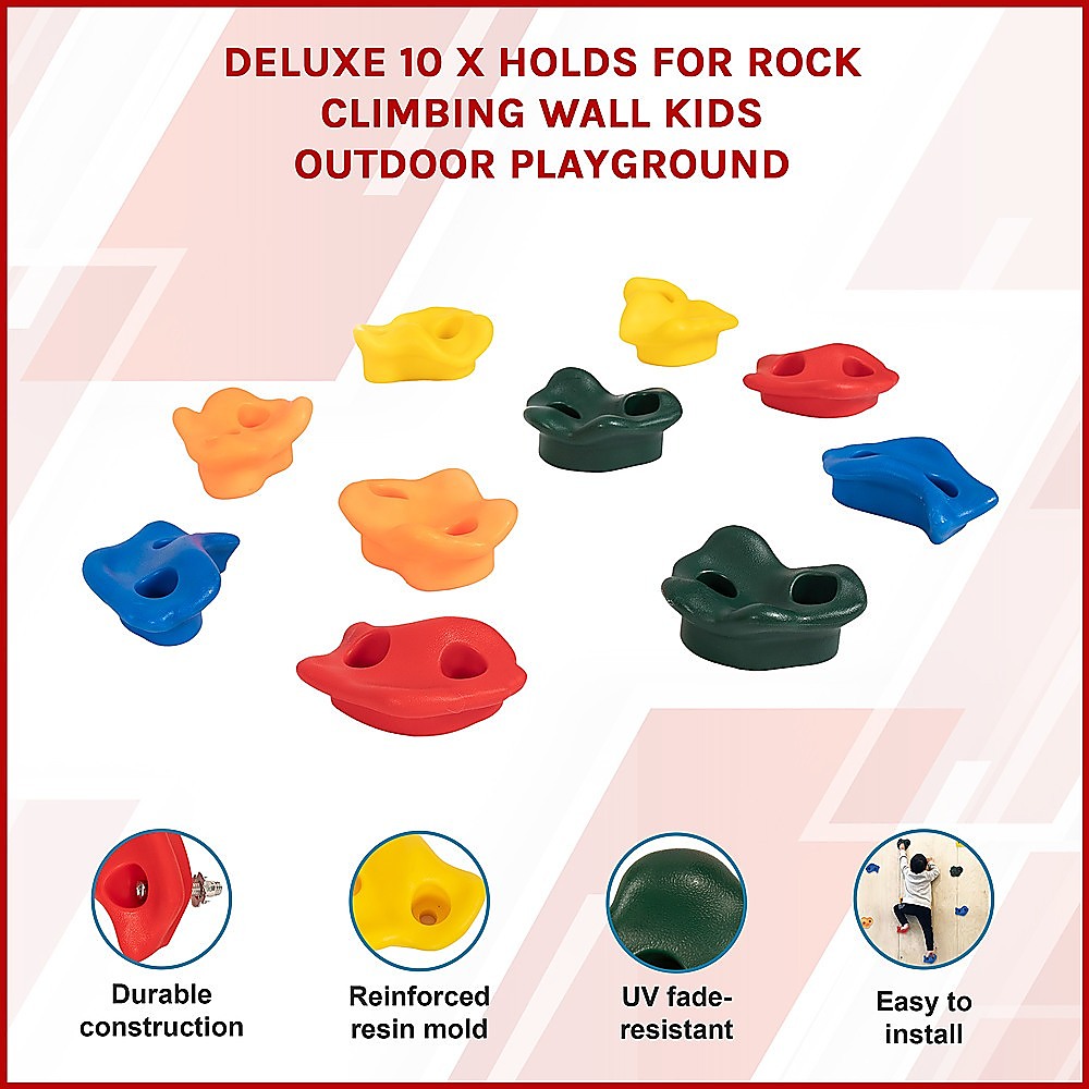 Rock Climbing Holds – 10 Piece Set for Motor Skill Development - Baby & Kids > Baby & Kid's Toys > Activity Toys