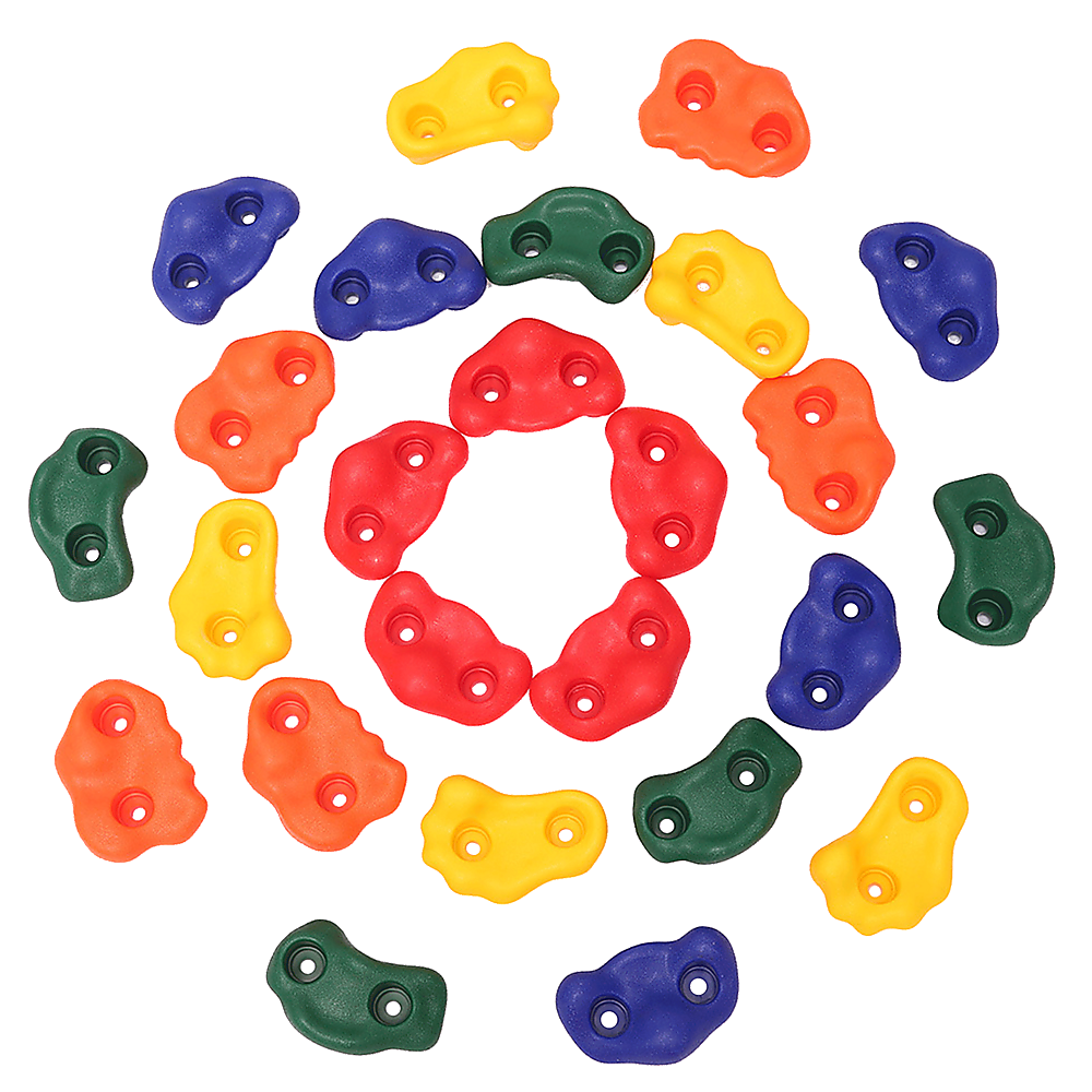 Jungle Gym Rock Climbing Holds Kids Wall Mounting Hardware Knotted Rope 25 Handles Playground - Baby & Kids > Baby & Kid's Toys > Activity Toys